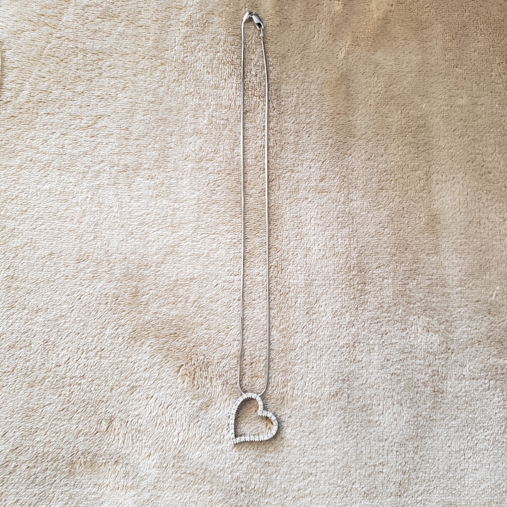 Sterling silver and cubic zirconia heart necklace